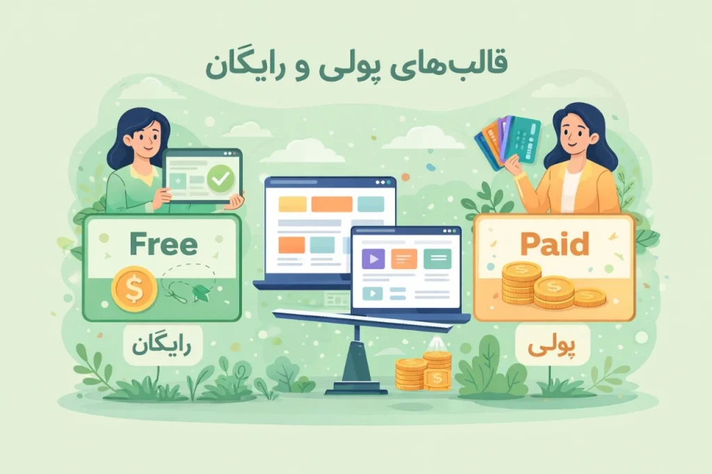 تفاوت قالب پولی و رایگان